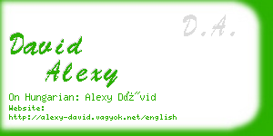 david alexy business card